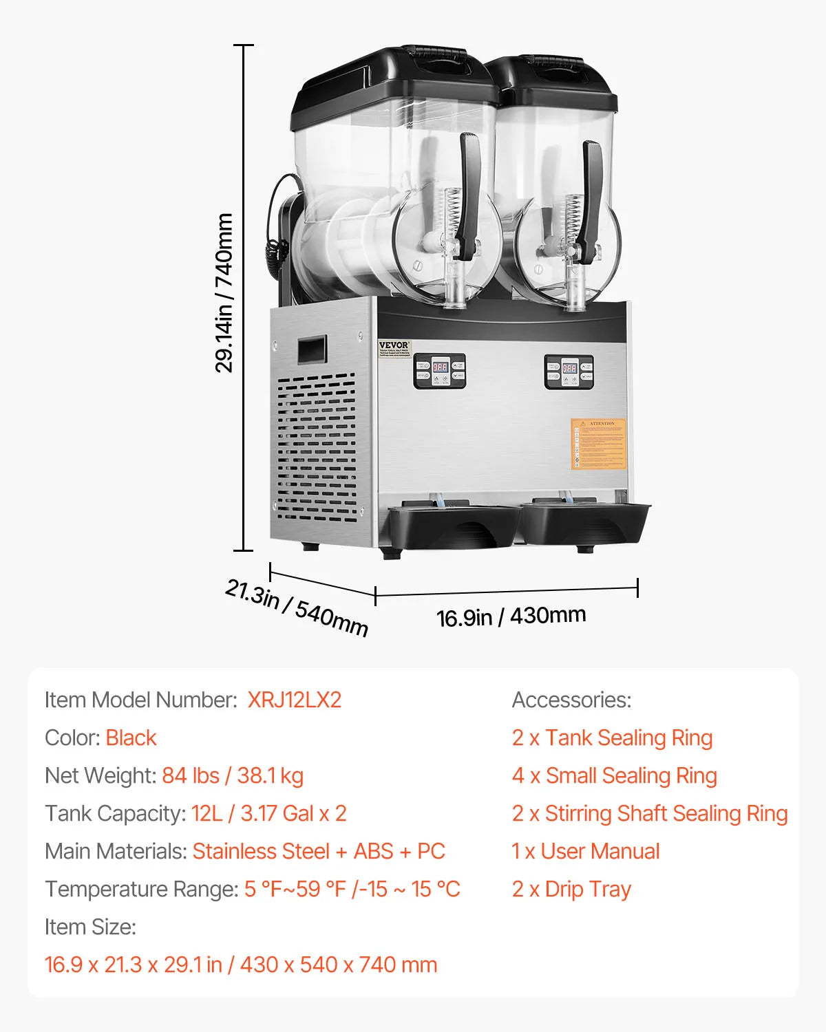 Slushy Machine, 1-3 Tanks Stainless Margarita Smoothie Frozen Drink Maker