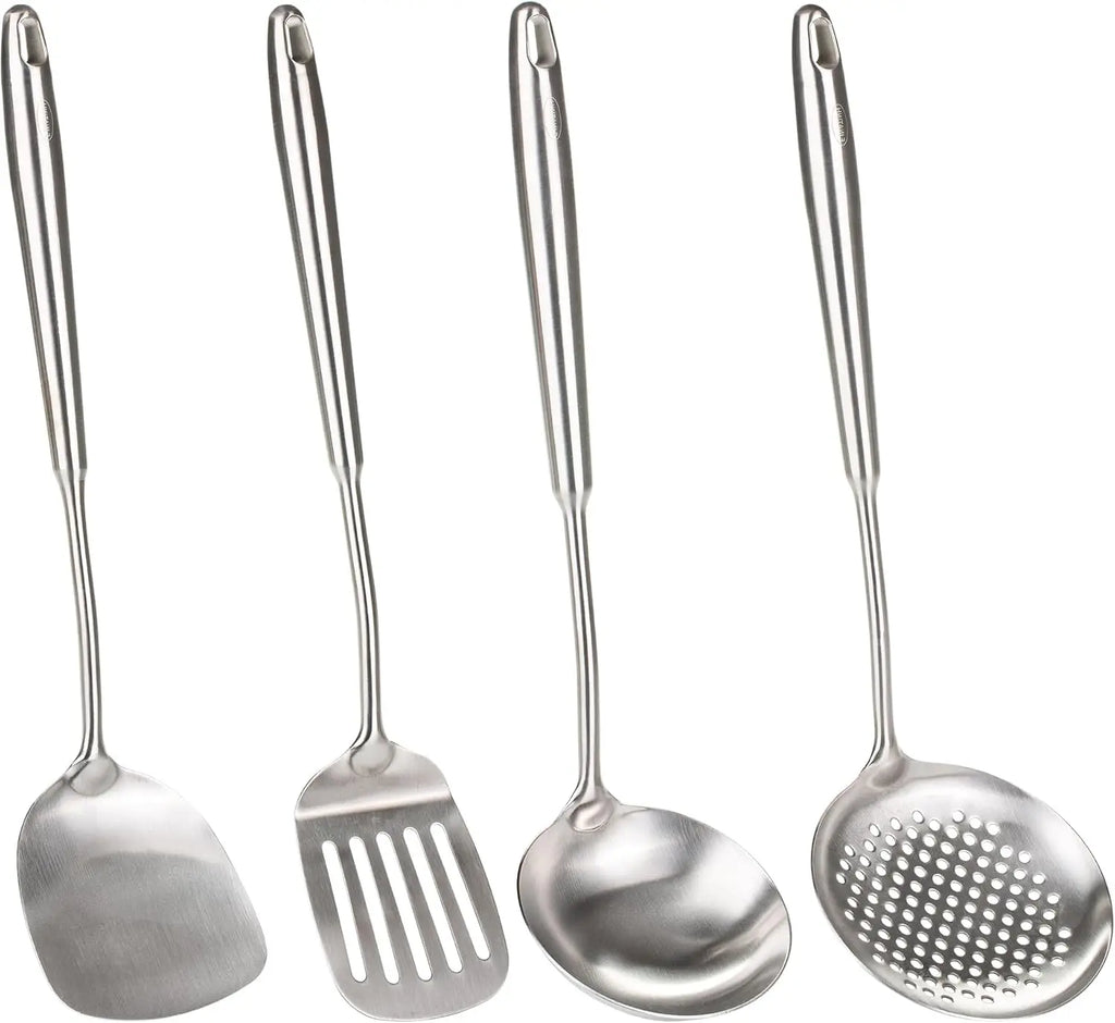 Wok Utensils, 4-Piece Stainless Steel