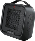 Space Heater, Compact Ceramic Quiet w/ Timer Black