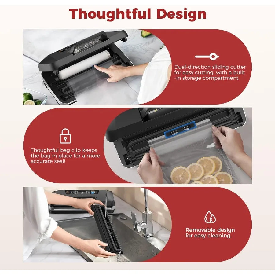 Vacuum Sealer with Double Heat Seal