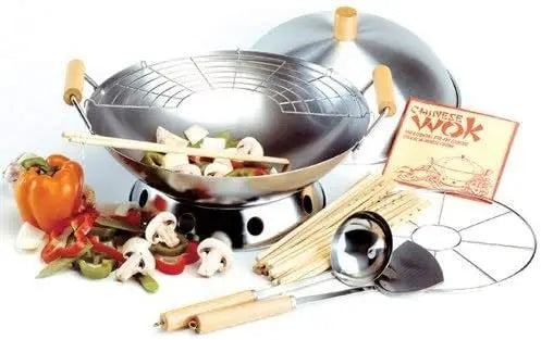 Wok Set w/ Accessories, 10-Piece, 14 In