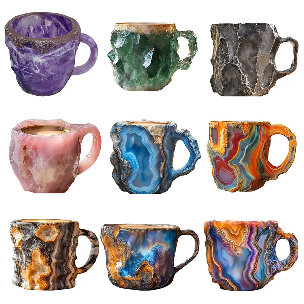 400ml Elegant Luxury Mineral Colored Crystal Mug Translucent Coffee Cup Home Office Elegant Crystal Water Cup Coffee Cup Gift