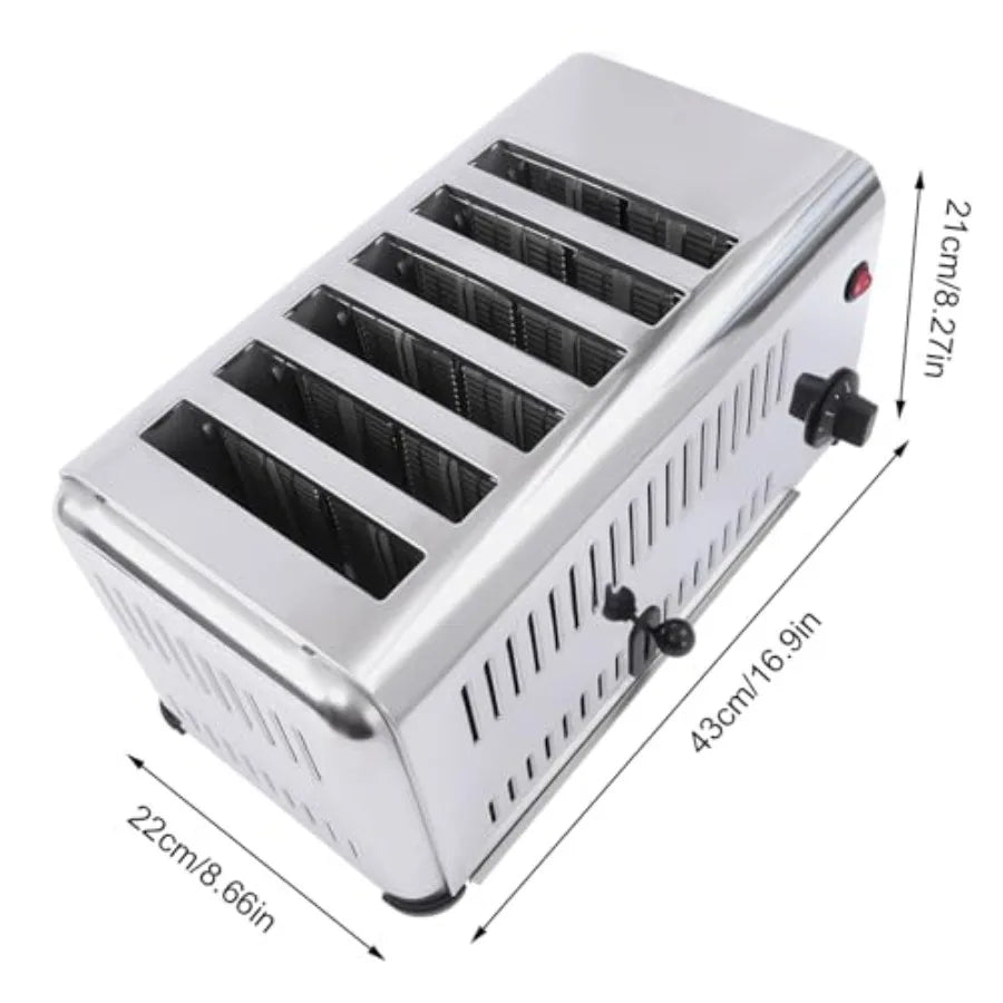 Toaster 6-Slot Wide Stainless Steel