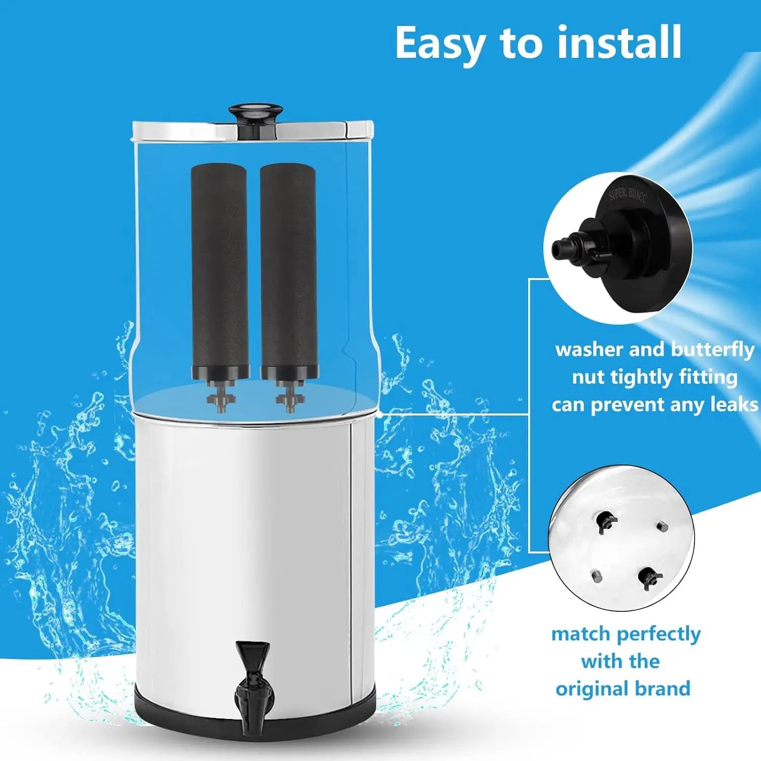 Water Filter Replacement, Pack of 4 Silver Infused