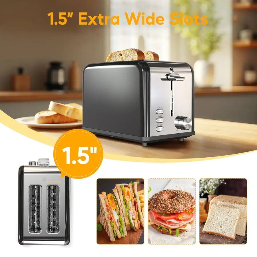 Toaster 2-Slice Stainless Steel Extra-Wide Slot
