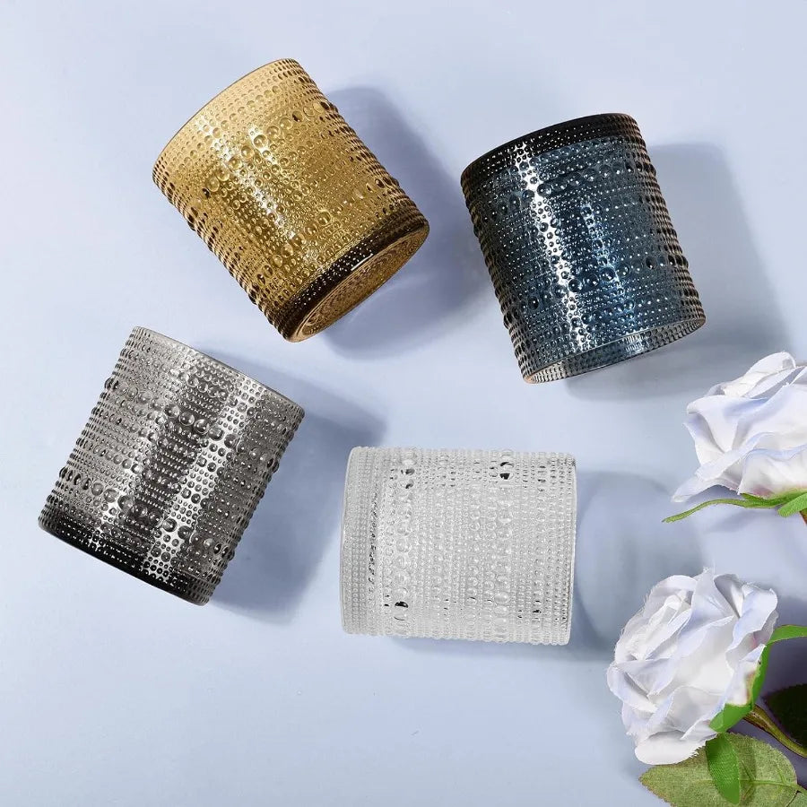 Glasses, 10 oz Water Cocktail Hobnail Set of 6 Textured