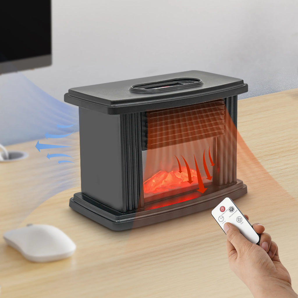 1000W Electric Fireplace with 3D Flame Effects And Log Burner for Standing Space Heating Ideal for Rooms up to 10m²/107.63ft²