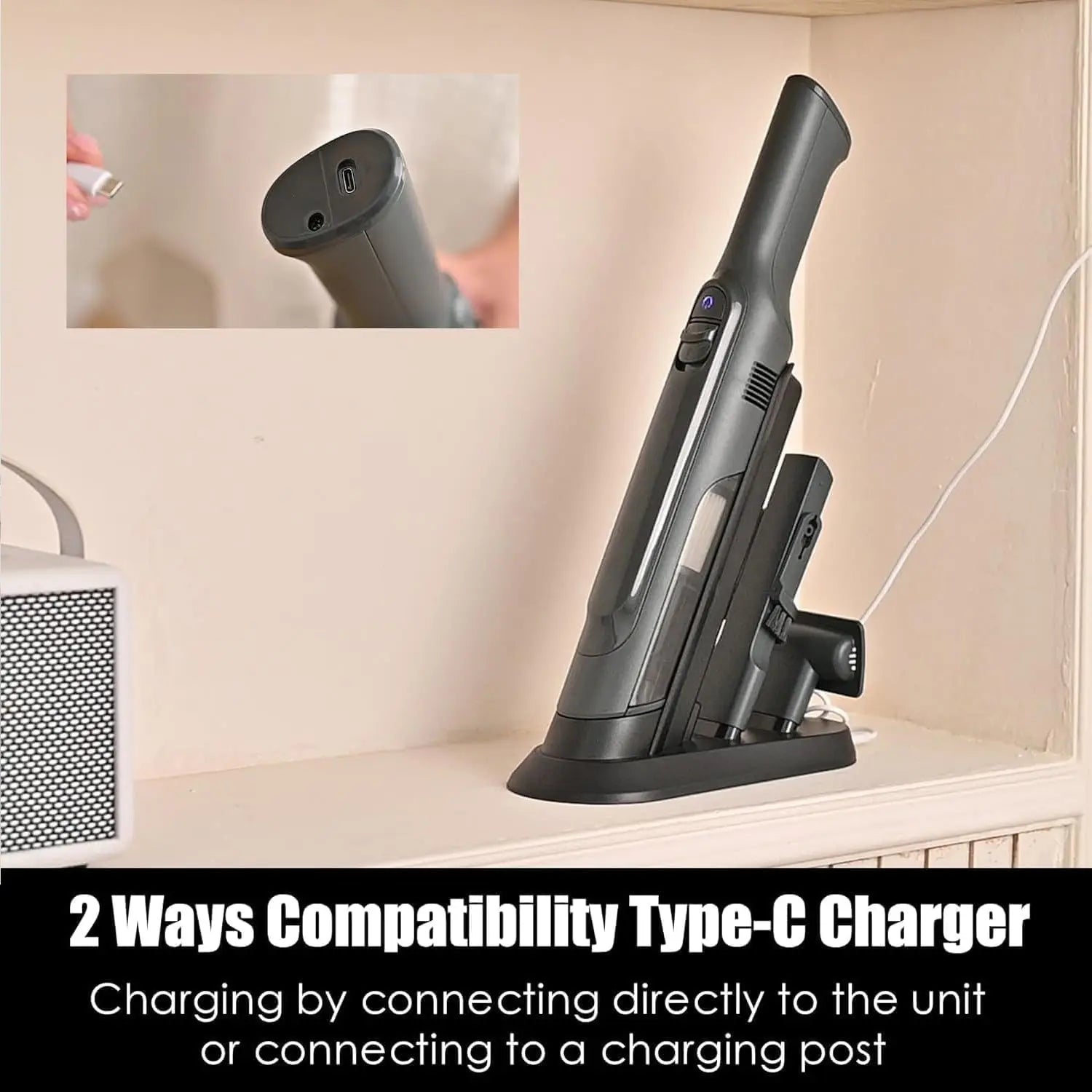 Cordless Handheld Vacuum 1.4lb, Powerful Suction