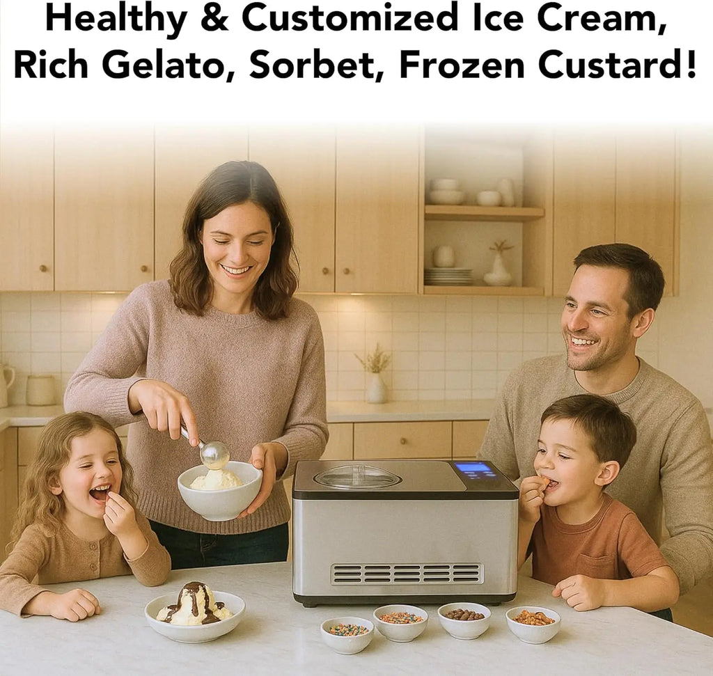 Ice Cream Maker, 2.1 Qt, Digital Display
