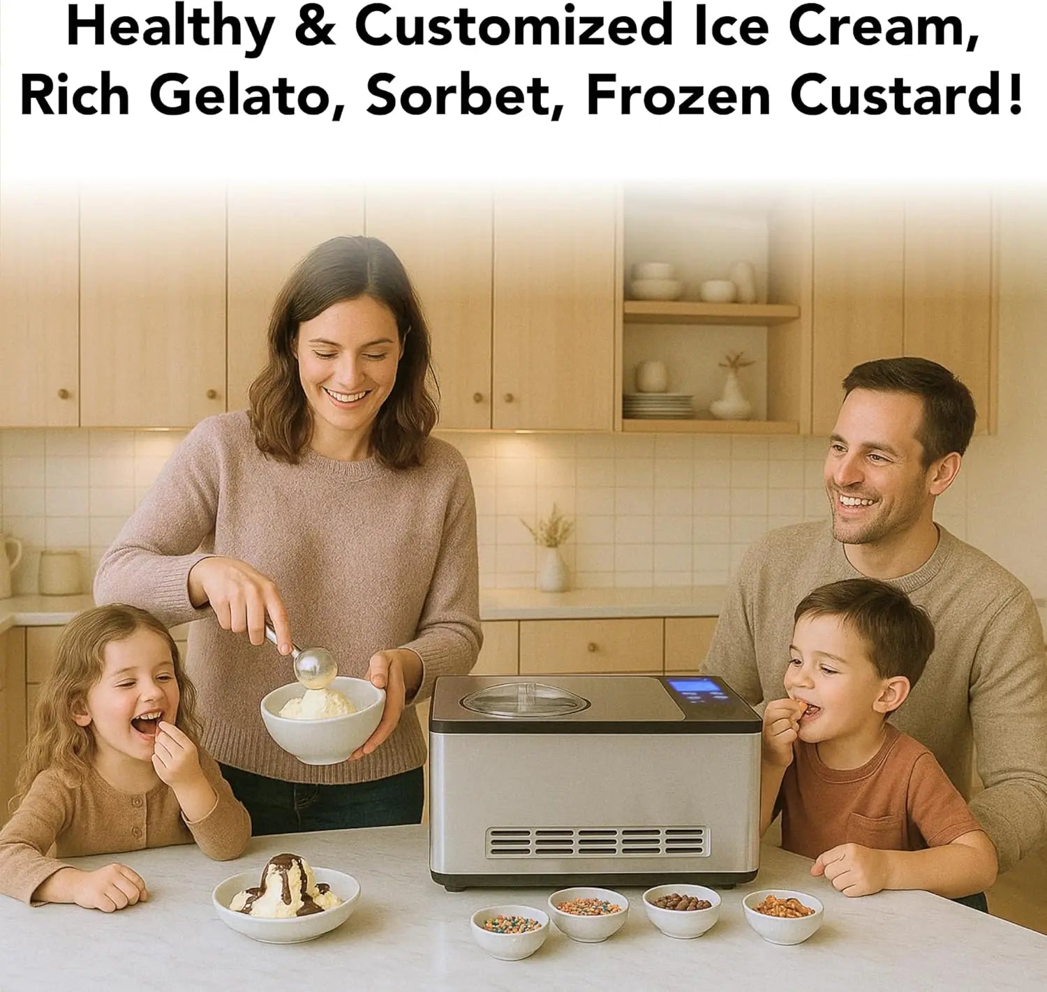 Ice Cream Maker, 2.1 Qt, Digital Display