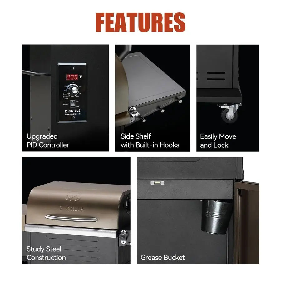 Charcoal Grill w/ Controller, BBQ Wood Pellet Smoker
