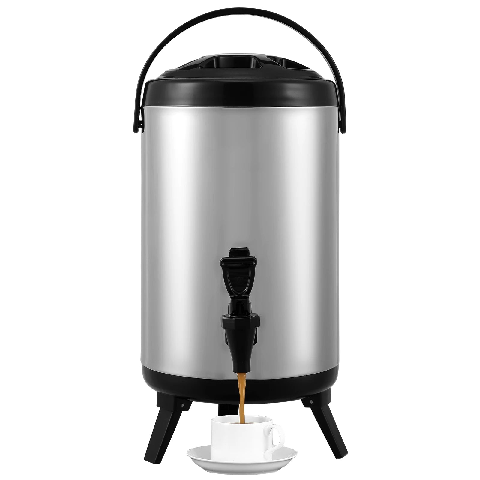 Beverage Dispenser, 2 Gal Stainless Steel Insulated Hot&Cold