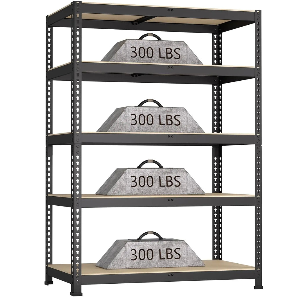 48" W Metal Garage Shelving 5-Tier Adjustable Heavy Duty Storage Unit for Warehouse Pantry Closet Kitchen, Customized