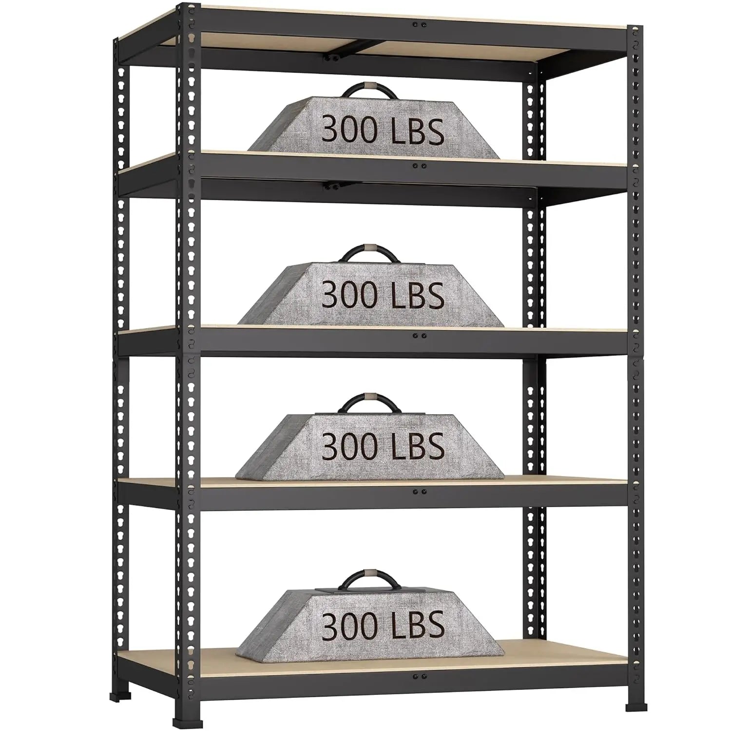 48" W Metal Garage Shelving 5-Tier Adjustable Heavy Duty Storage Unit for Warehouse Pantry Closet Kitchen, Customized