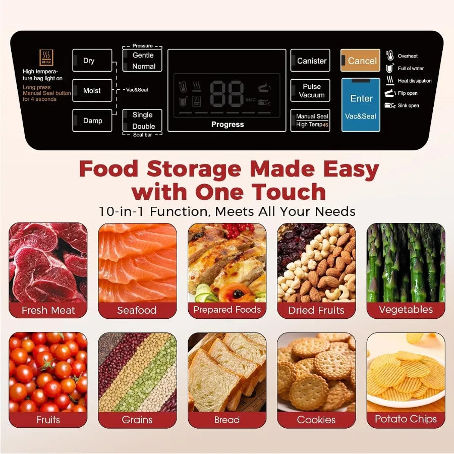 Vacuum Sealer with Double Heat Seal