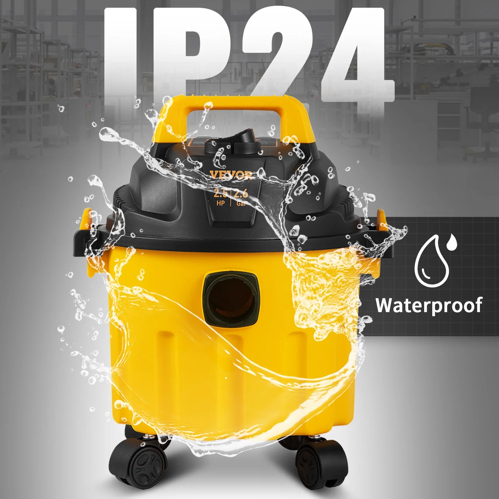 Shop Vac, Wet Dry w/ Attachments 2.6 Gallon