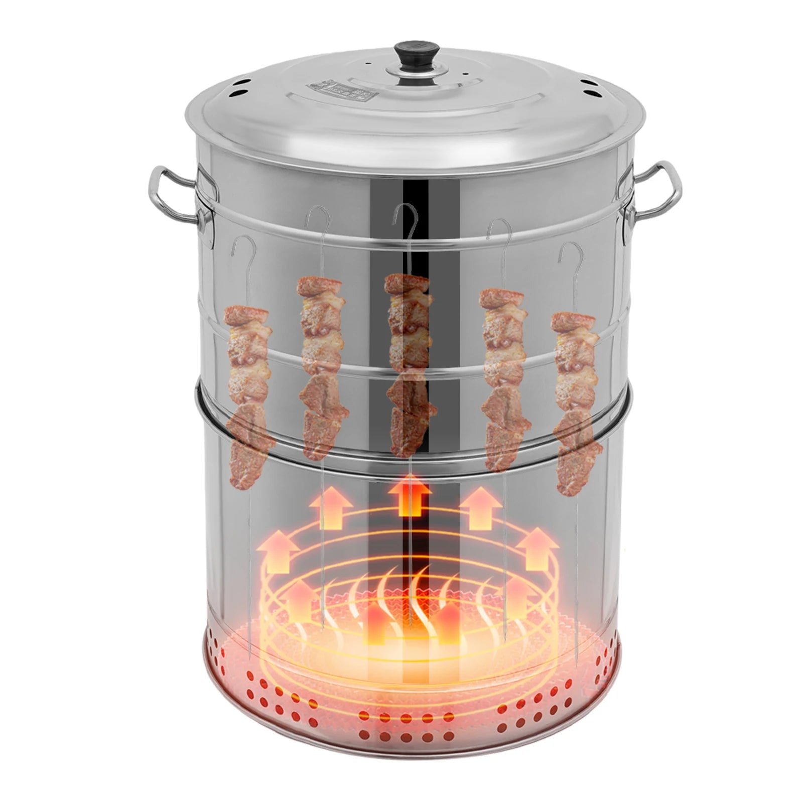 Charcoal Grill, BBQ 16 In Smokeless Rotating Kebabs 50 Skewers