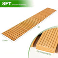 6/8/10FT Roll-Out Wooden Garden Walkway With Rust-Resistant Steel Wire And Non-Slip Texture,Pavers For Outside Walkway