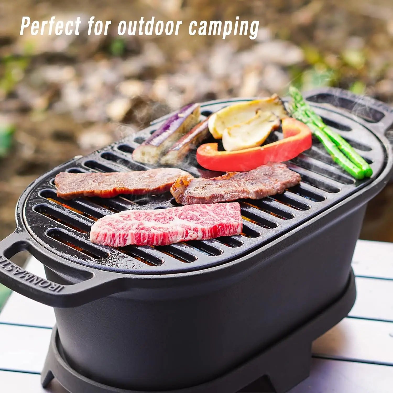 Hibachi Grill, Cast Iron Tabletop Charcoal BBQ