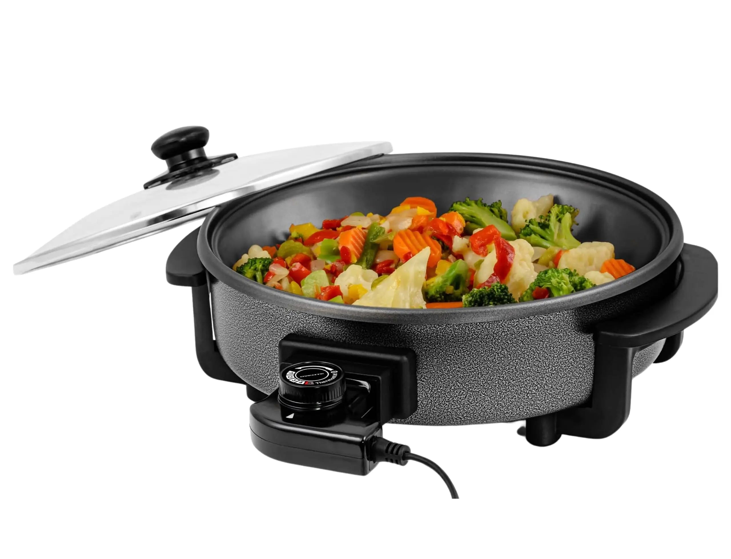 Electric Skillet Pan w/ Glass Lid Non-stick 12 Inch