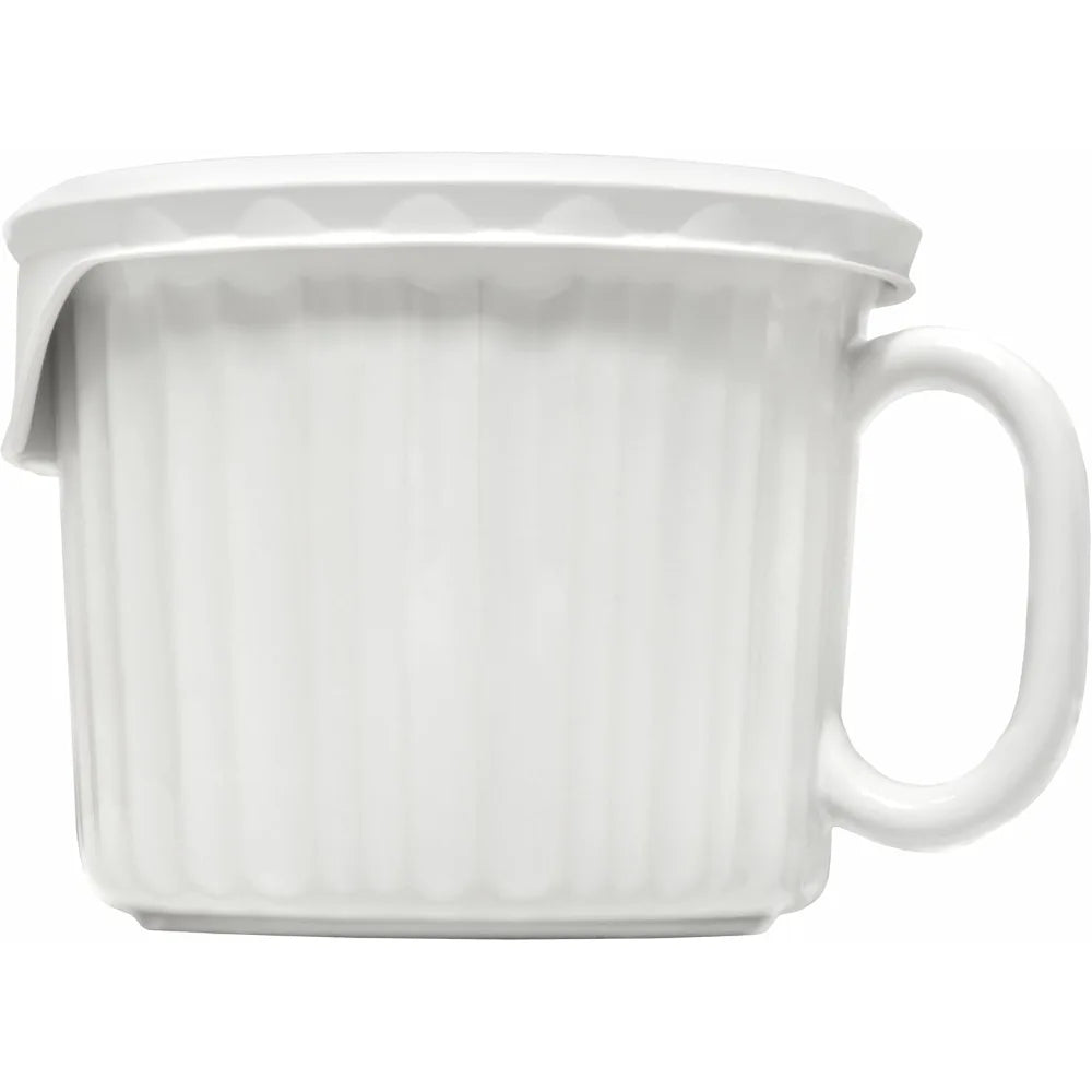 Mugs w/ Lids, 2-Pack 20oz Meal, BPA-Free, French White Ceramic