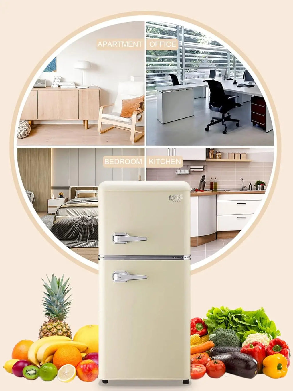 Mini Fridge with Freezer 3.2 Cu.ft