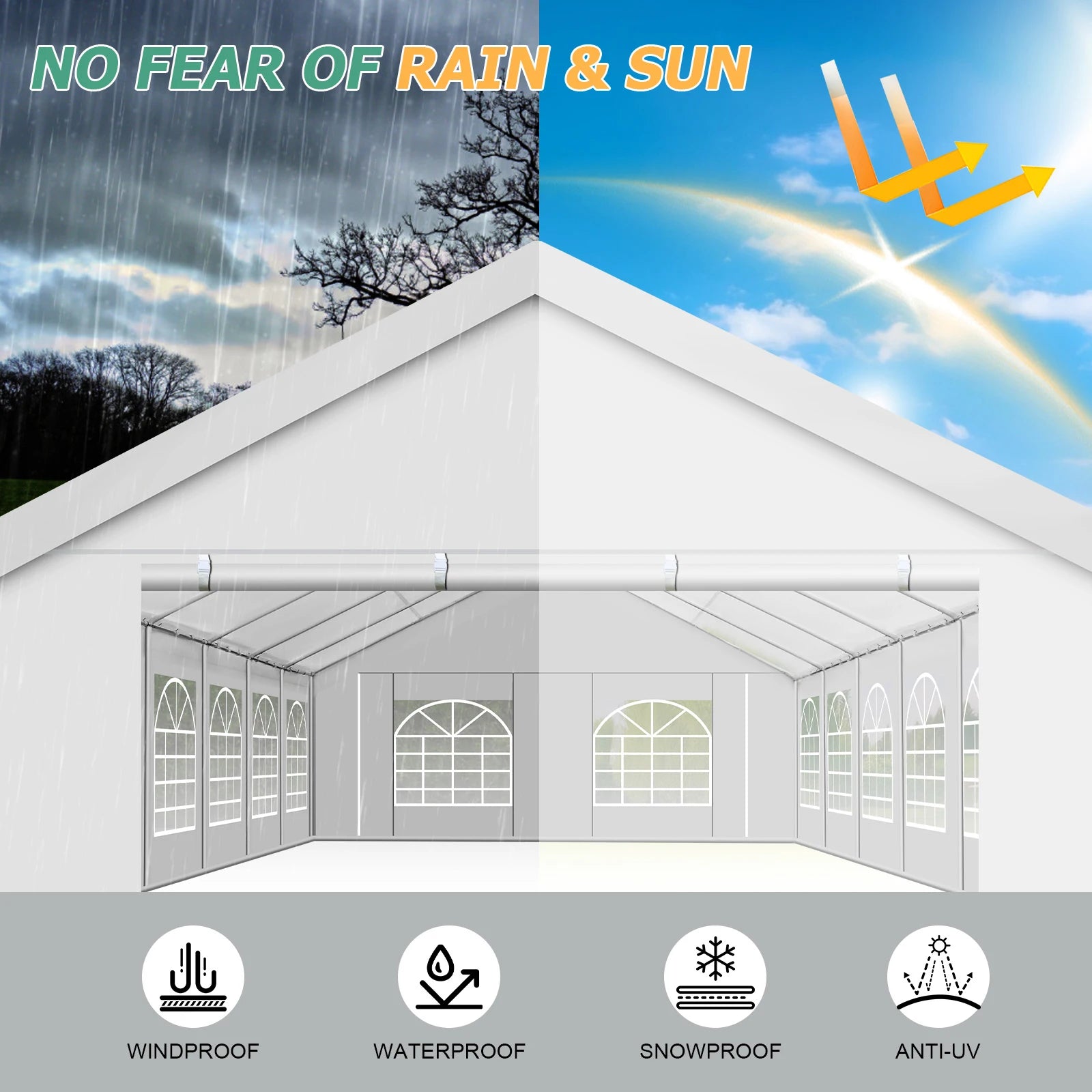 20x40FT Party Tent Heavy Duty, Wedding Tent, Event Tent for Parties, with 8 Removable Sidewalls, 20x40 Tent Carpas para Fiestas