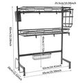 2 Tier Over Sink Dish Drying Rack,Carbon Steel Above Sink Dish Drainer Kitchen Organizer for Kitchen Counter,62/82CM