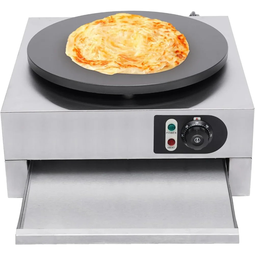 Crepe Maker w/ Rolling Flat Tool Electric Pancake Non-Stick