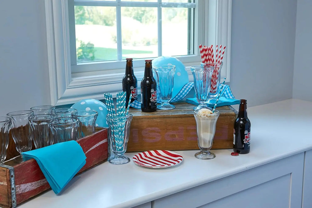 Glasses, Soda Set of 12, 5-oz Vintage Classic Drinks Deserts Gift