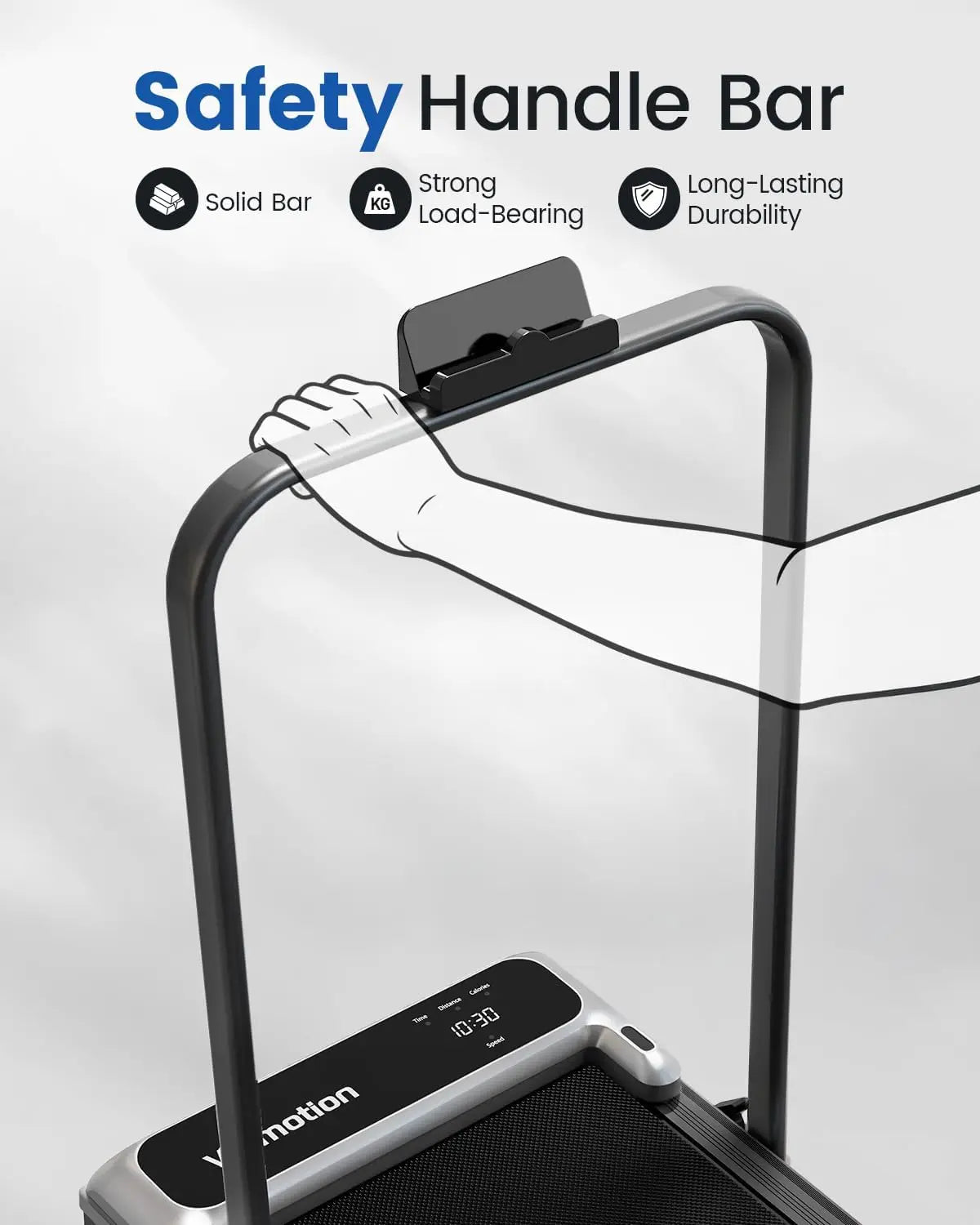 Walking Pad Treadmill with Handle Bar and Adjustable Incline, Compact Portable Treadmills for Home