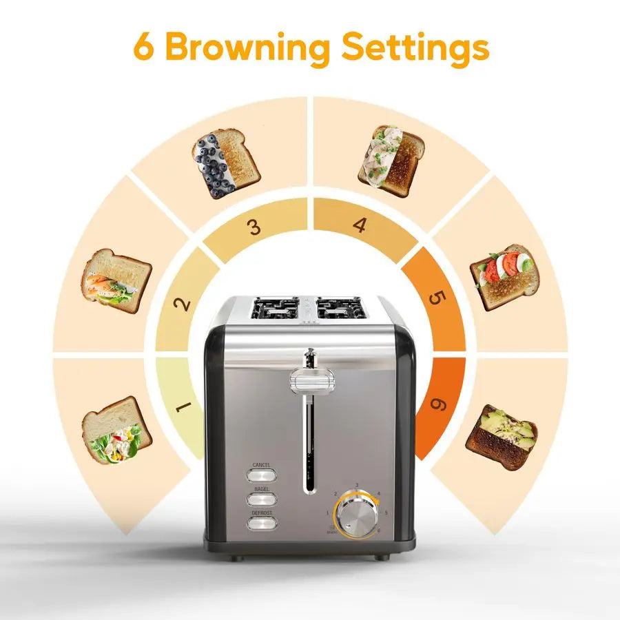 Toaster 2-Slice Stainless Steel Extra-Wide Slot