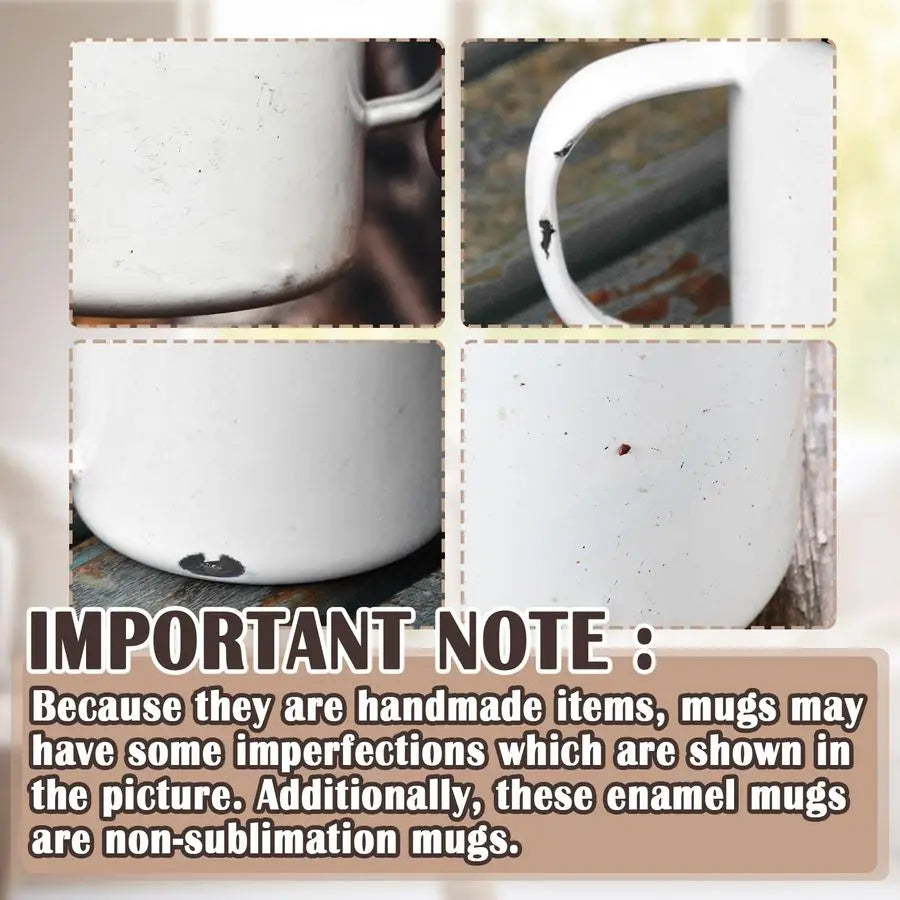 Mugs, 24-Pcs White Enamel