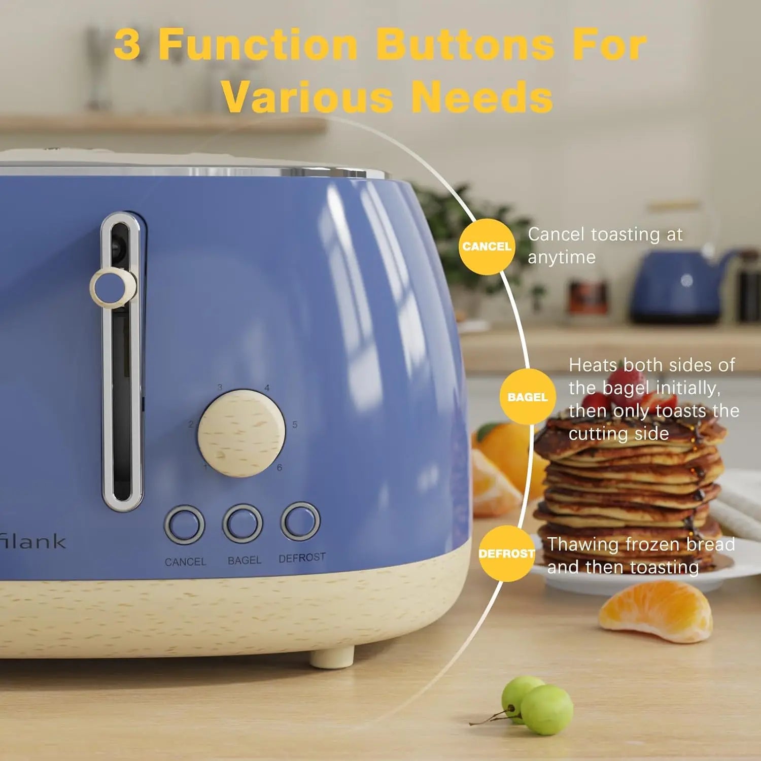 Toaster 4-Slice Extra-Wide Retro Stainless Steel