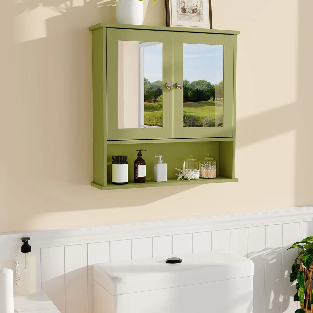 Wall Mounted Medicine Cabinet With Mirror, Adjustable Shelves, Over Toilet Storage, Rustic Modern Bathroom Kitchen Cabinet