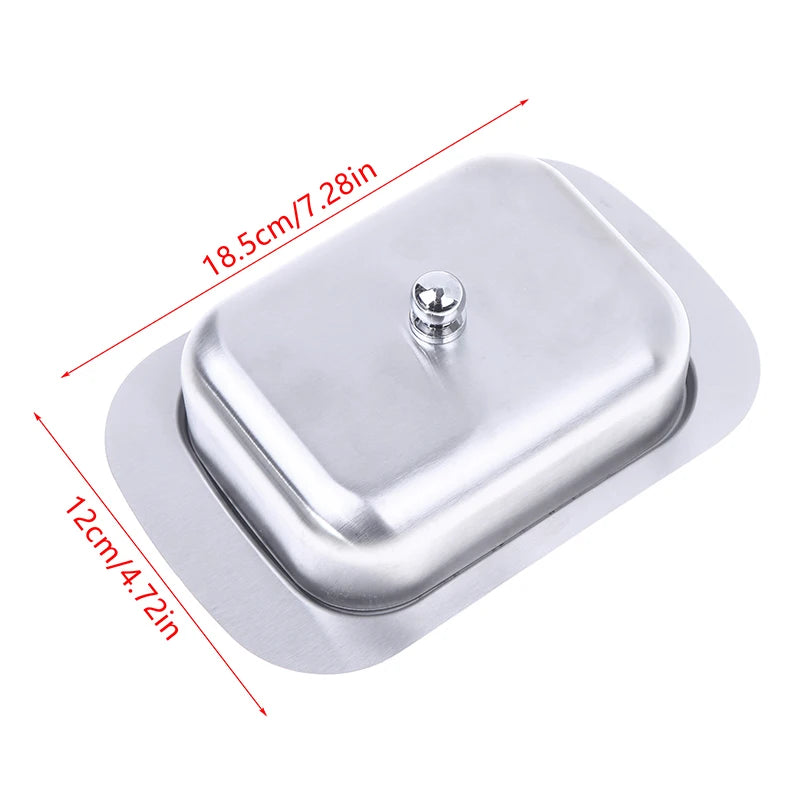 Butter Dish w/ Lid Retro French Stainless Steel