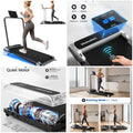 Walking Pad Treadmill with Handle Bar and Adjustable Incline, Compact Portable Treadmills for Home
