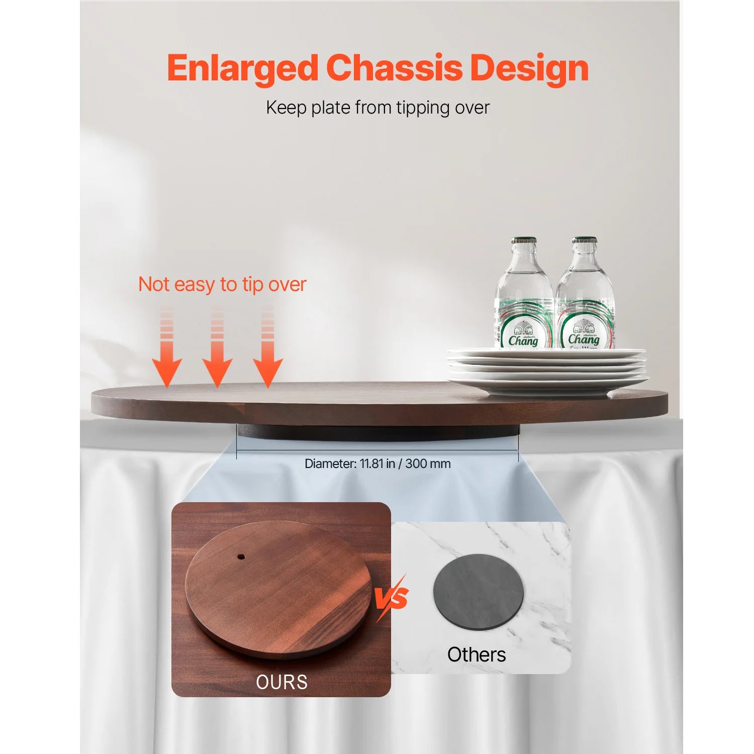 Lazy Susan Turntable, 24 in Wood Clear