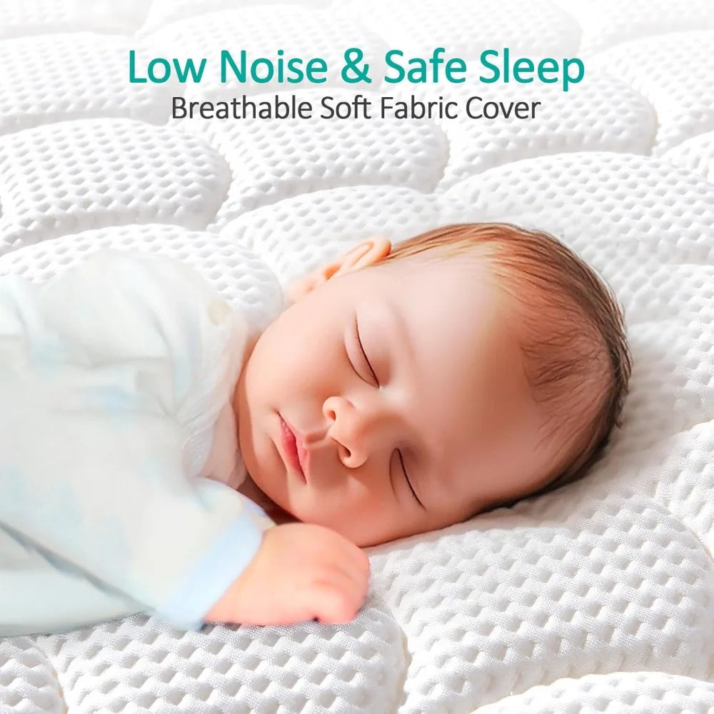 Dual-Sided Crib Mattress– 52" x 27.6" x 5",Knitted Fabric,Absorbent and Breathable, Fits Standard Full-Size Cribs & Toddler Beds