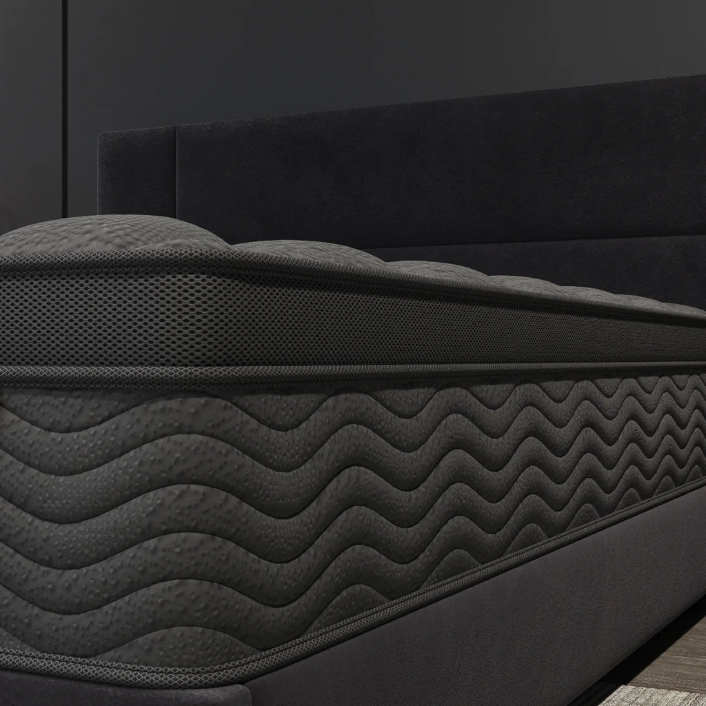 12 Inch King Mattress, Memory Foam Hybrid King Size Mattress in a Box, Pocket Springs for Pressure Relief, Medium Firm, Fiberg