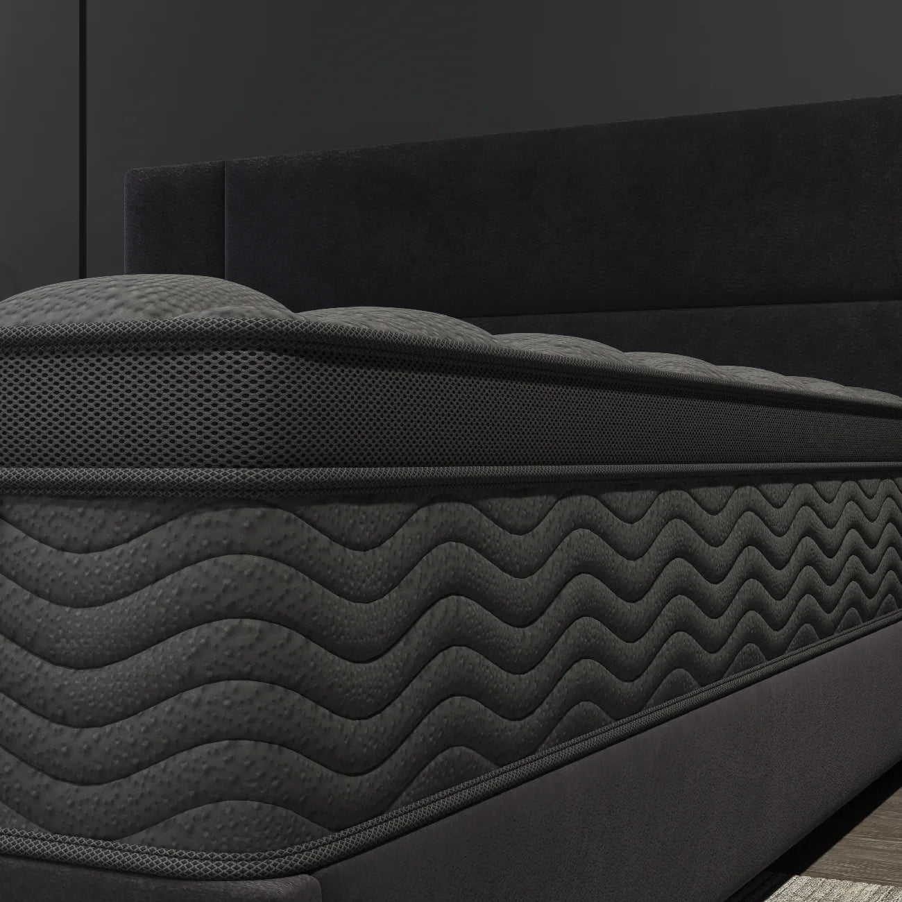12 Inch King Mattress, Memory Foam Hybrid King Size Mattress in a Box, Pocket Springs for Pressure Relief, Medium Firm, Fiberg