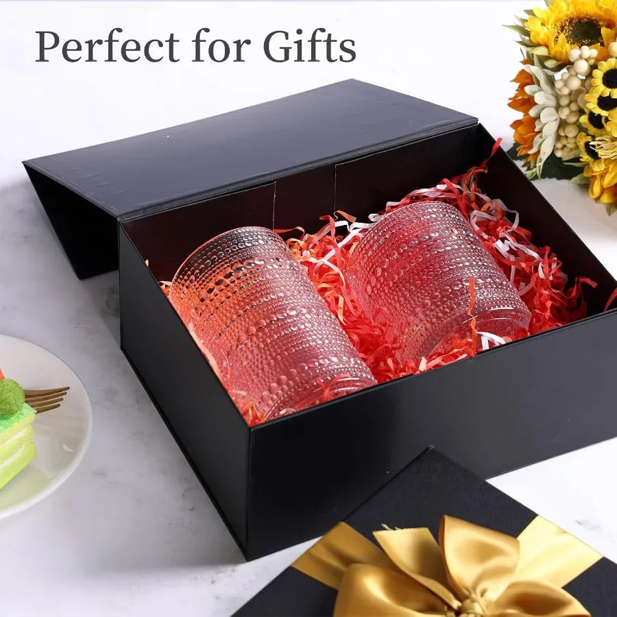 Glasses, Set of 12 12oz & 10oz Clear Embossed