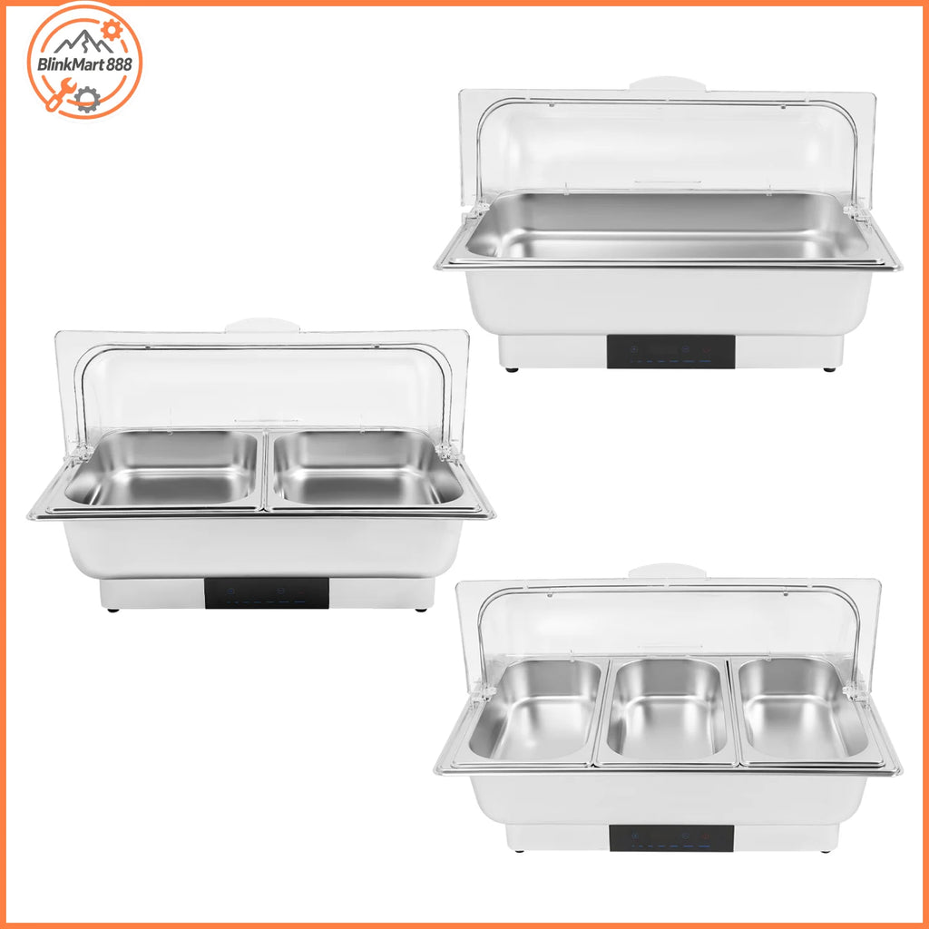 Electric Heating 9L Chafing Dish Buffet Chafer| Touch Control Stainless Steel Catering Warmer Server