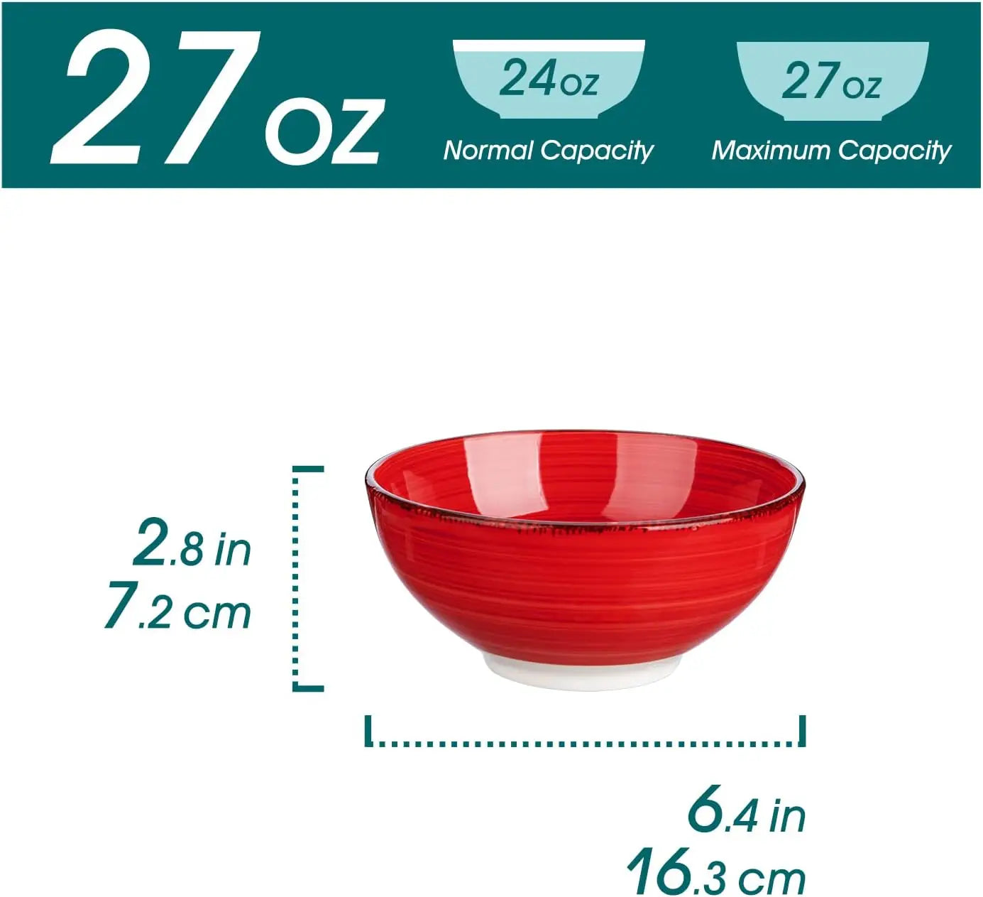 Soup Bowls, Set of 6 Colorful Ceramic