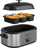 Roaster Oven, 24 Qt Electric Self-Basting 3 Compartments