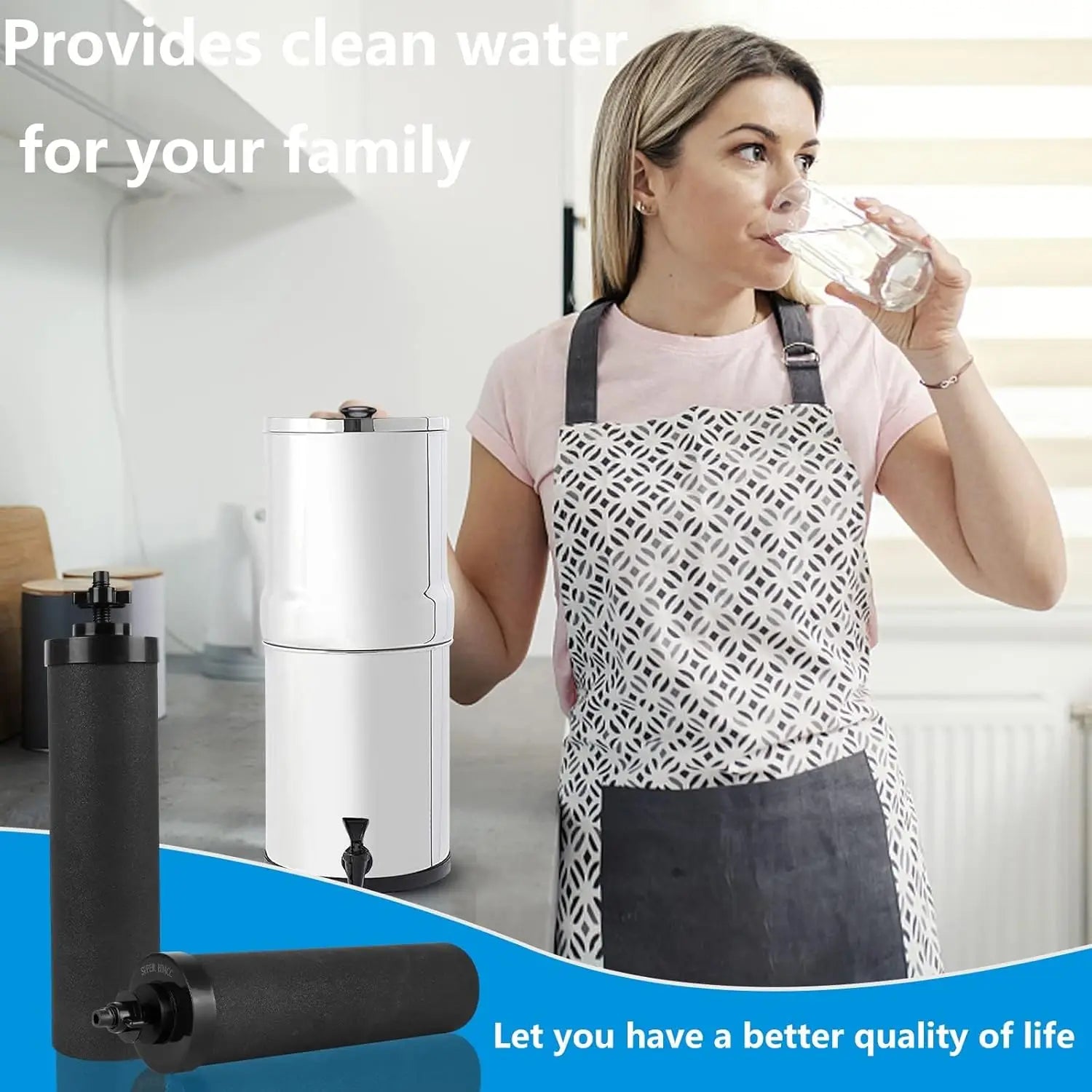 Water Filter Replacement, Pack of 4 Silver Infused