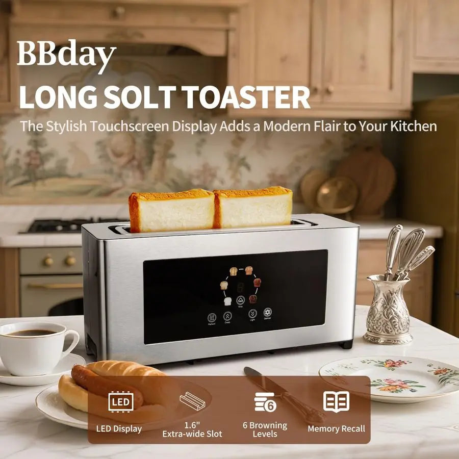 Toaster 2-Slice Long Slot Extra-Wide LCD