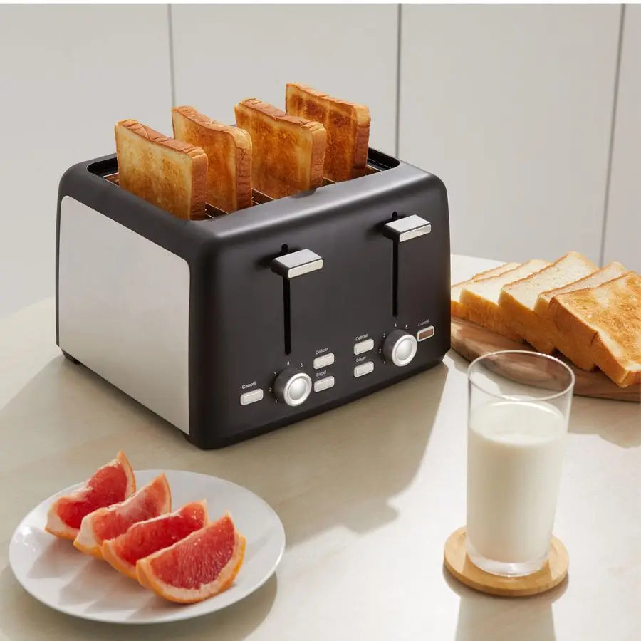 Toaster 4-Slice Extra-Wide Slots Removable Tray