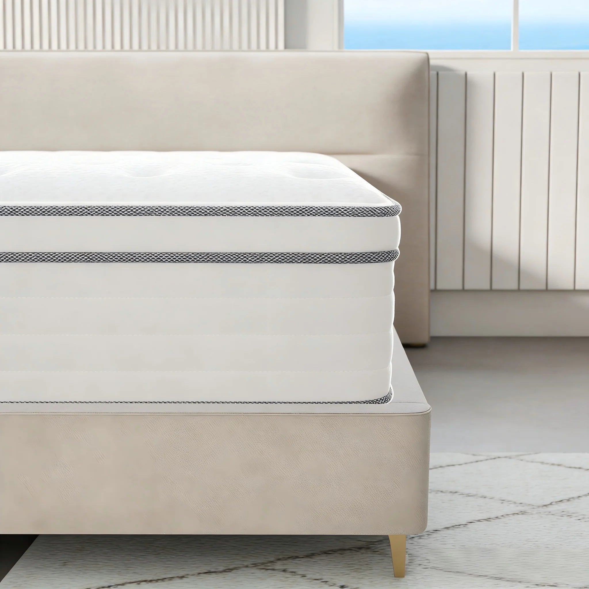 King Full Queen Mattress 14\12\10 inch - Pain-Relieving Hybrid Mattress for Extra Lumbar & Hip Support