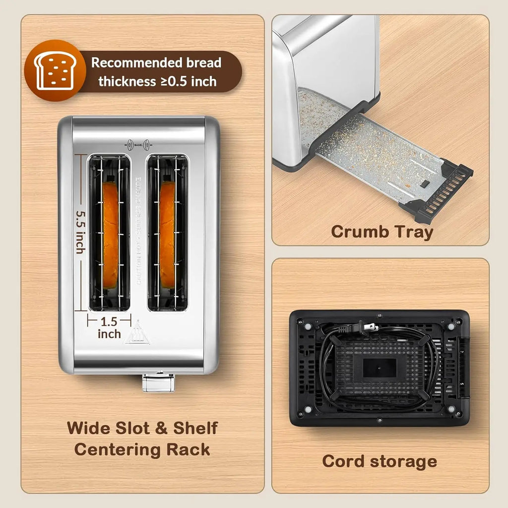 Toaster 2-Slot Smart Wide-Slot, Stainless Steel